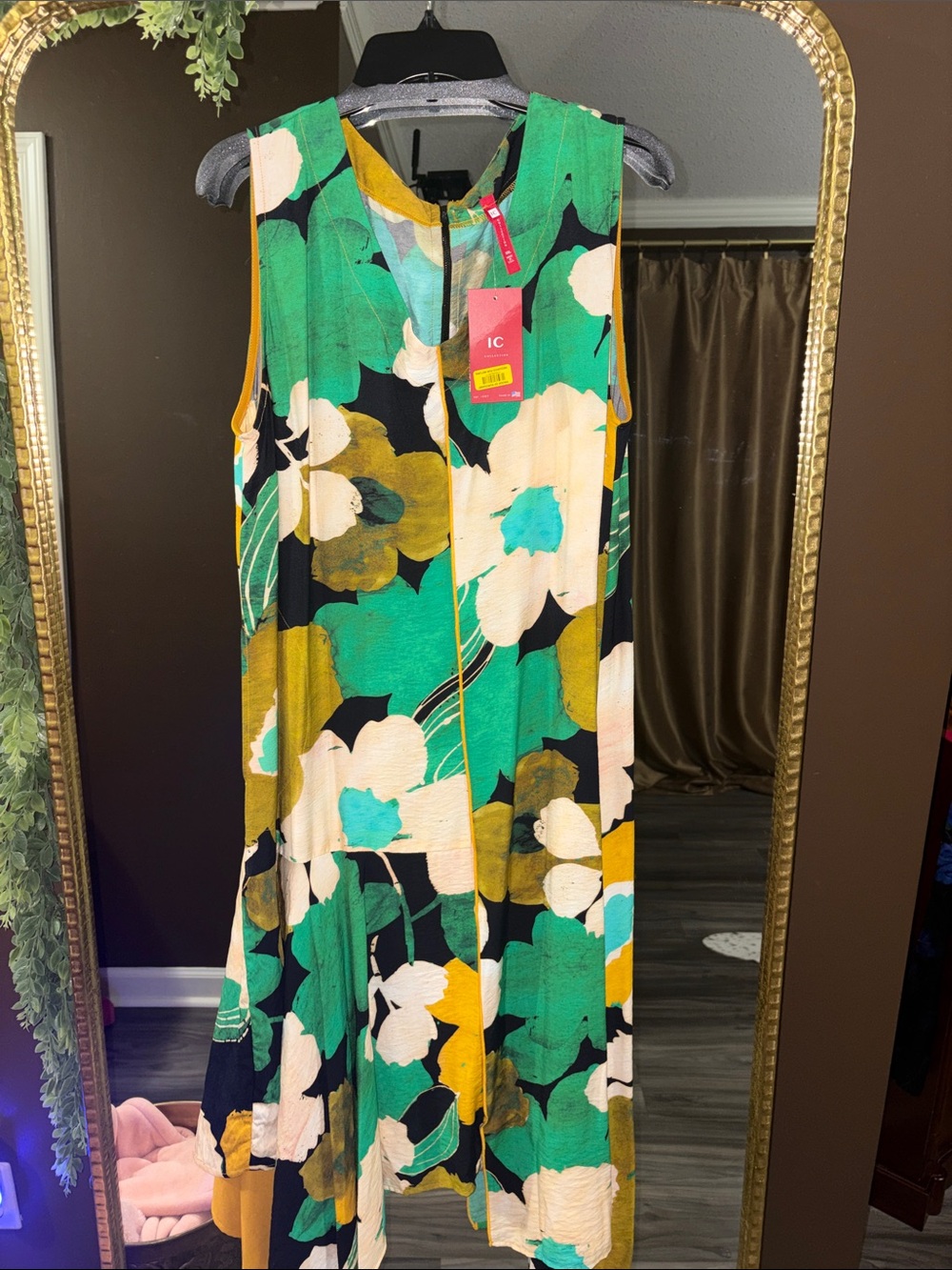 IC COLLECTION Green and Yellow Floral Maxi Dress